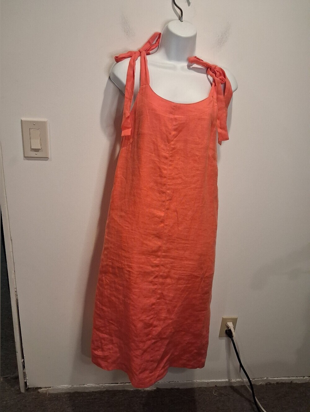 Nau Size Xs 100% Hemp Eco Friendly Burt Orange Midi Dress